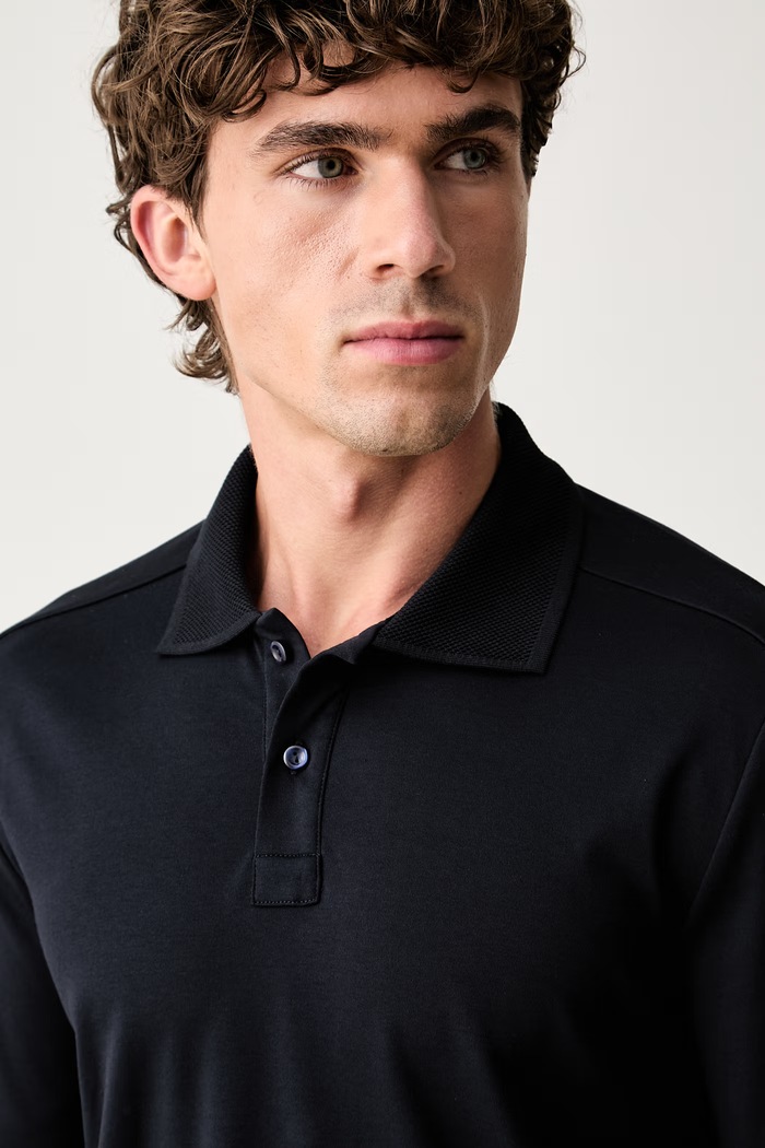 Eton longsleeve męski bawełniany granatowy 100011985