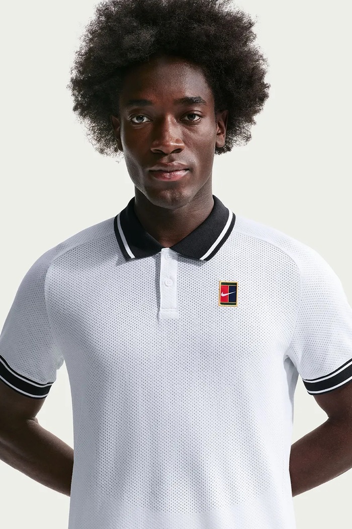 Polo sportowe męskie z bawełną NikeCourt Heritage Nike Sportswear FQ2101.100 biały