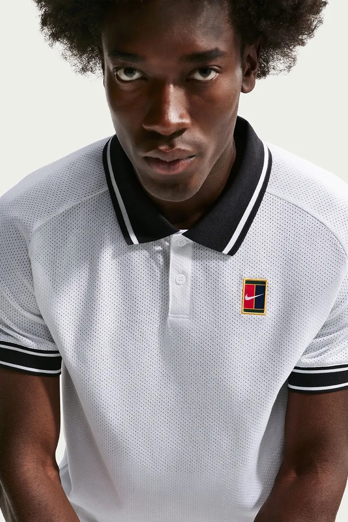 Polo sportowe męskie z bawełną NikeCourt Heritage Nike Sportswear biały FQ2101.100