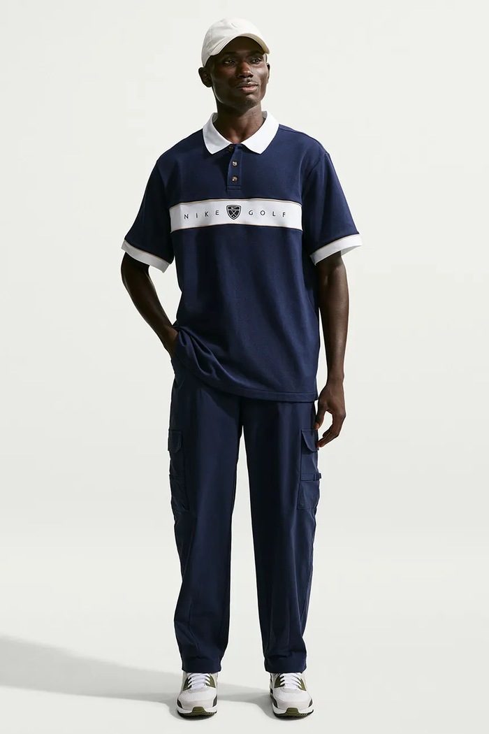 Nike Sportswear Polo męskie z bawełną Fairway Fresh Dri-FIT granatowy IO1183.419