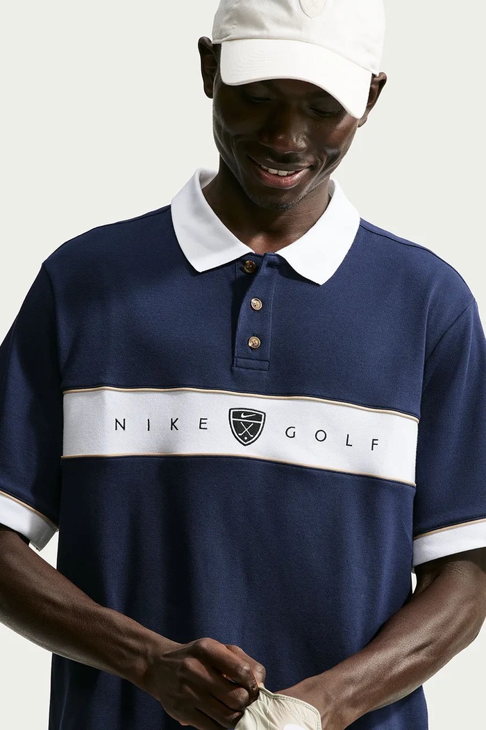 Polo męskie z bawełną Fairway Fresh Dri-FIT Nike Sportswear IO1183.419 granatowy