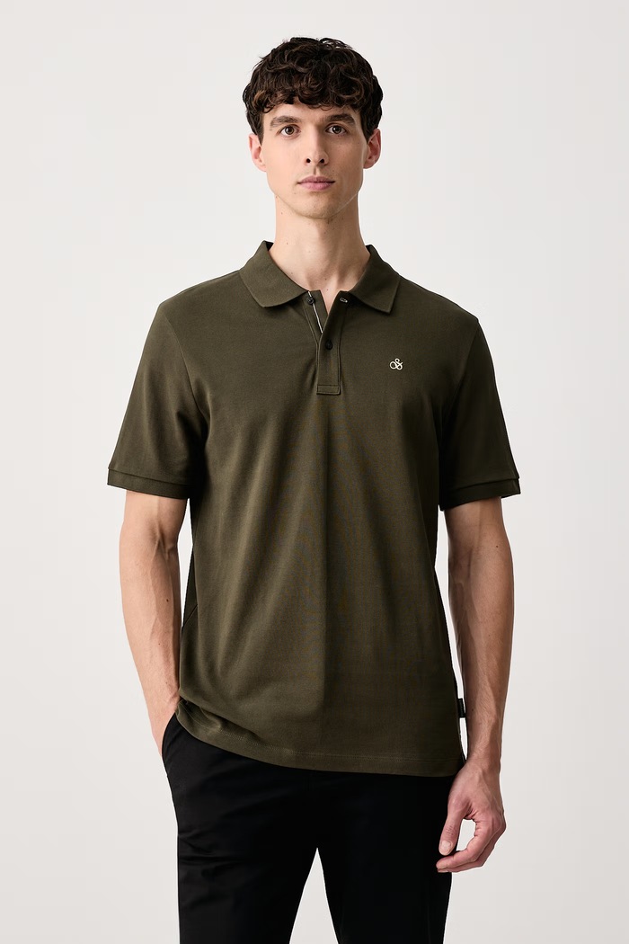 Scotch & Soda Polo męskie bawełniane zielony 184414
