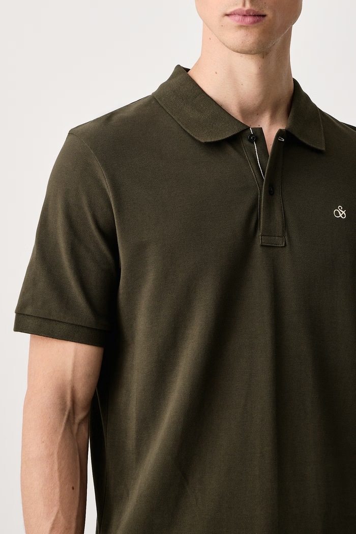 Odzież Scotch & Soda Polo męskie bawełniane 184414 zielony