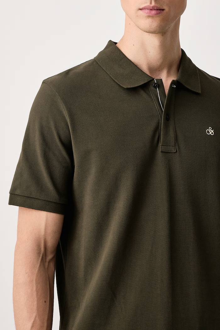 Odzież Scotch & Soda Polo męskie bawełniane 184414 zielony