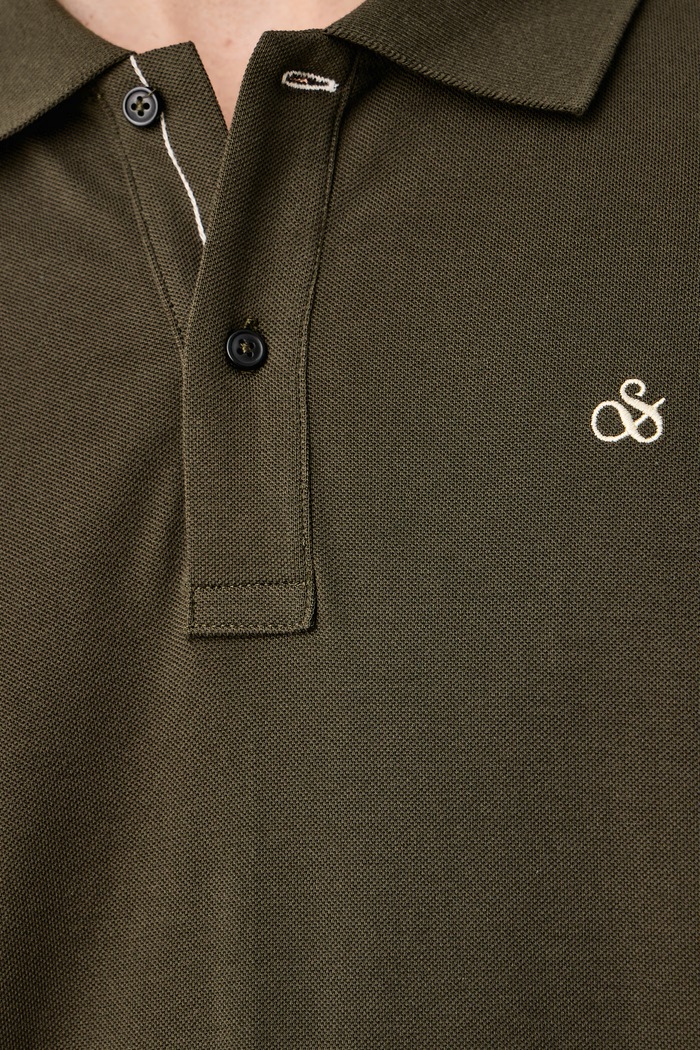 Polo męskie bawełniane Scotch & Soda 184414 zielony