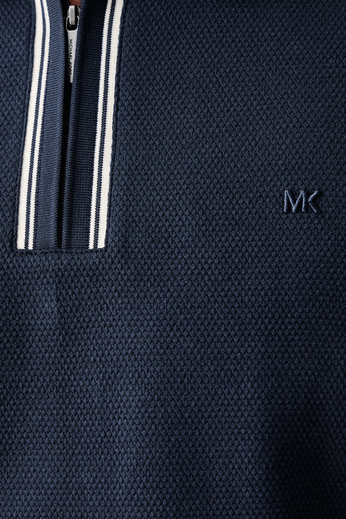 Polo męskie bawełniane z elastanem Michael Kors granatowy CF652HOHSA