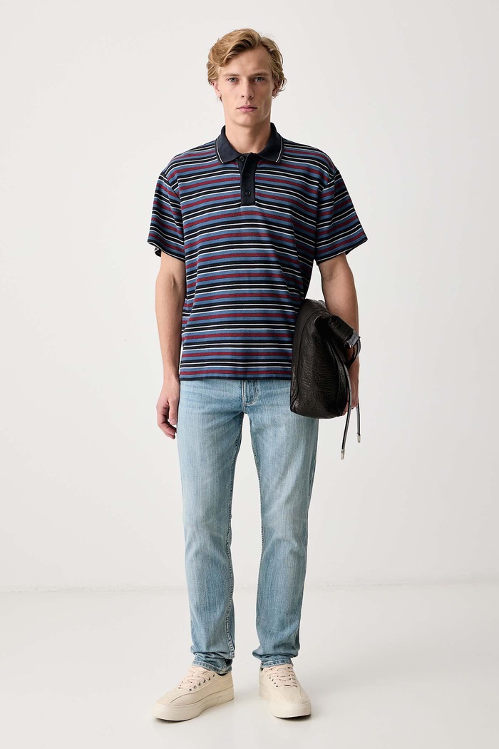 rag & bone Polo męskie bawełniane RF3C26FT2TM granatowy AW26