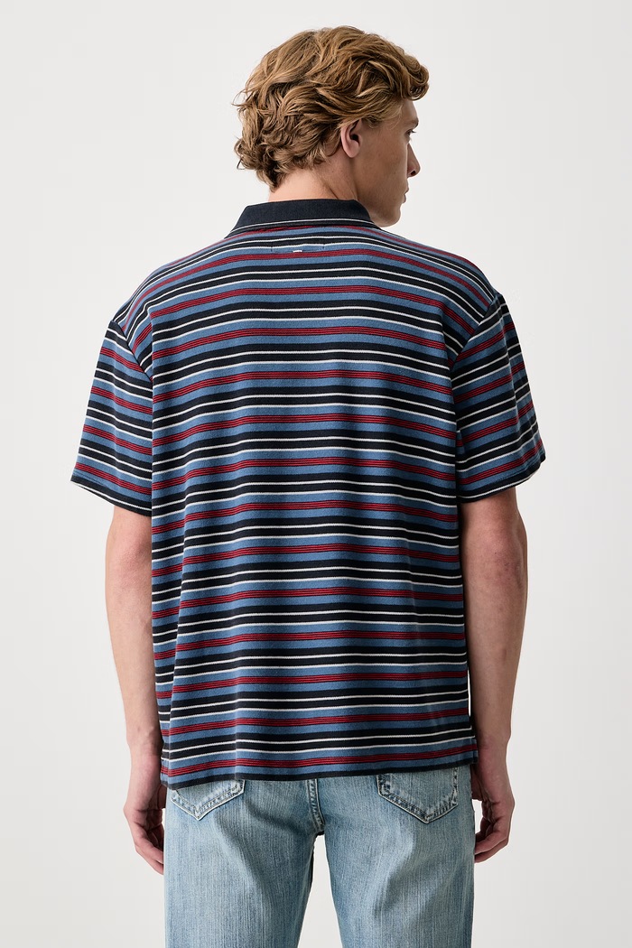 Odzież rag & bone Polo męskie bawełniane RF3C26FT2TM granatowy