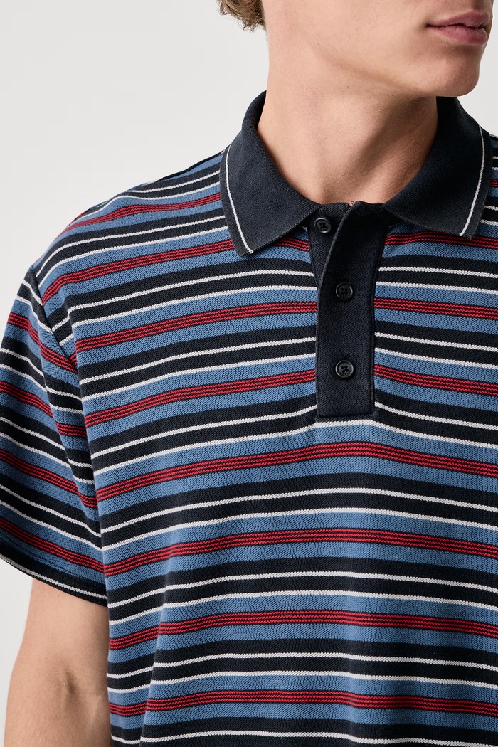Polo męskie bawełniane rag & bone RF3C26FT2TM granatowy