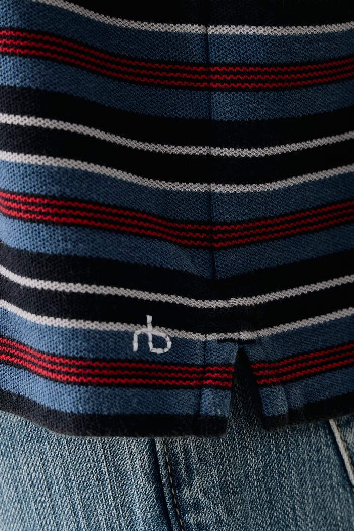 Polo męskie bawełniane rag & bone granatowy RF3C26FT2TM