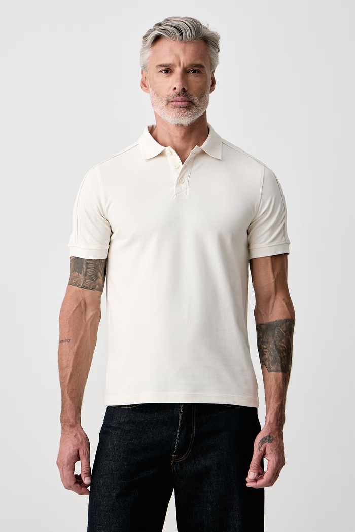 Guess Polo męskie bawełniane z elastanem THOR beżowy Z6YP03.K4967
