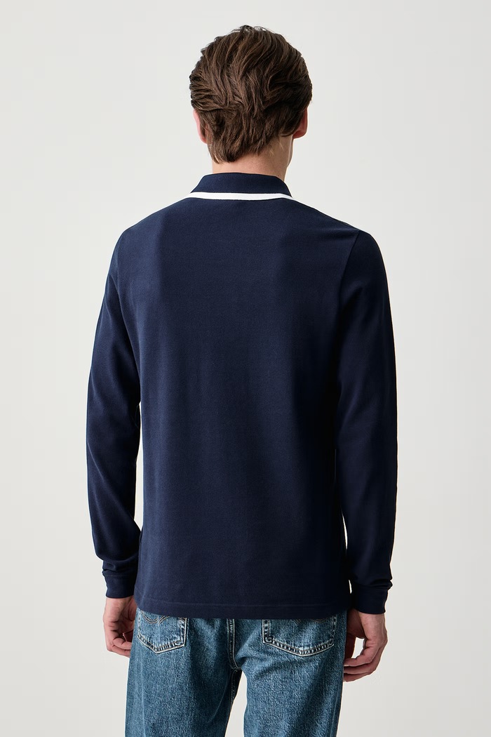 Odzież Lacoste Longsleeve męski bawełniany PH9720 granatowy