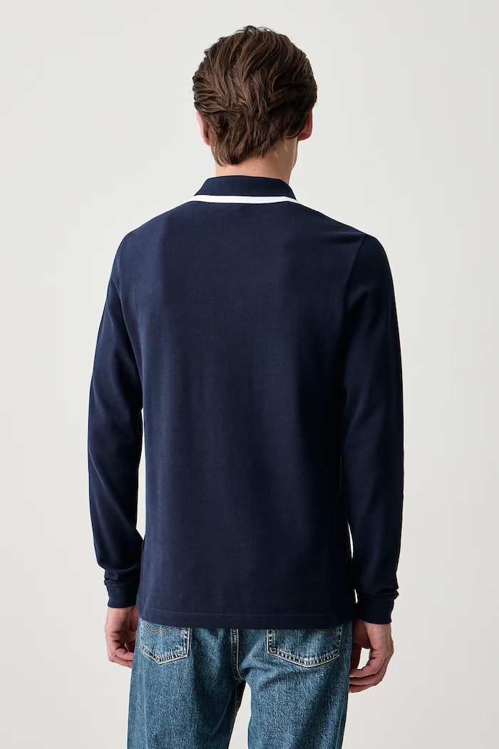 Odzież Lacoste Longsleeve męski bawełniany PH9720 granatowy