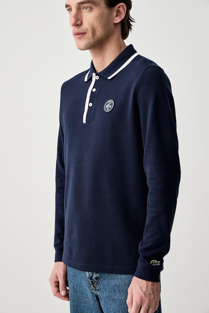 Longsleeve męski bawełniany Lacoste PH9720 granatowy