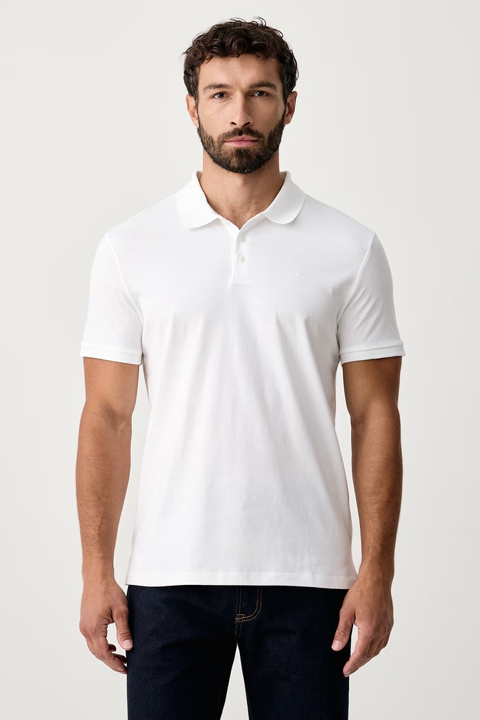 Calvin Klein Jeans Polo męskie bawełniane biały LV04RD255G