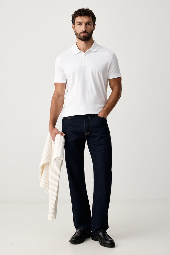 Calvin Klein Jeans Polo męskie bawełniane LV04RD255G biały AW26