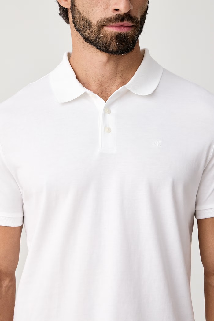 Polo męskie bawełniane Calvin Klein Jeans LV04RD255G biały