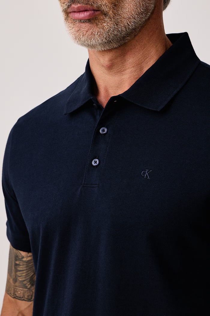 Polo męskie bawełniane Calvin Klein Jeans LV04RD255G granatowy