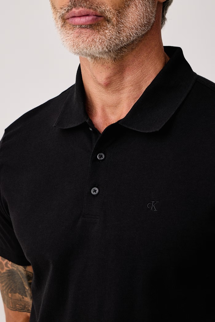 Polo męskie bawełniane Calvin Klein Jeans LV04RD255G czarny