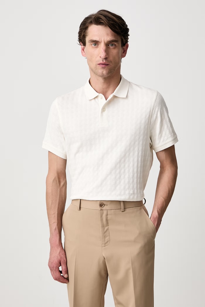Barbour Polo męskie bawełniane Faversham beżowy MML1585