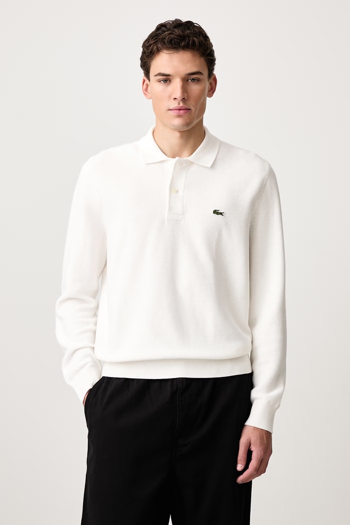 Lacoste Sweter bawełniany męski beżowy AH9904.70V