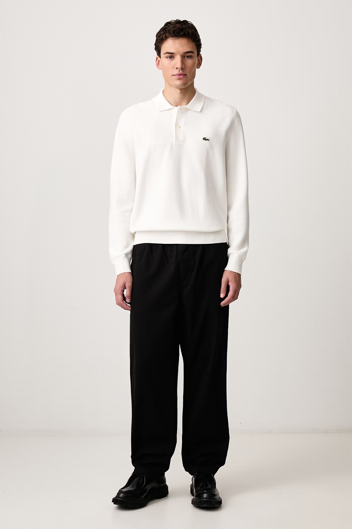 Lacoste Sweter bawełniany męski AH9904.70V beżowy AW26