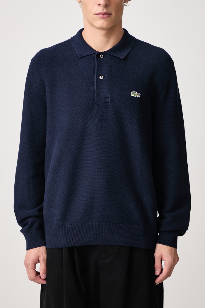Sweter bawełniany męski Lacoste granatowy AH9904.166