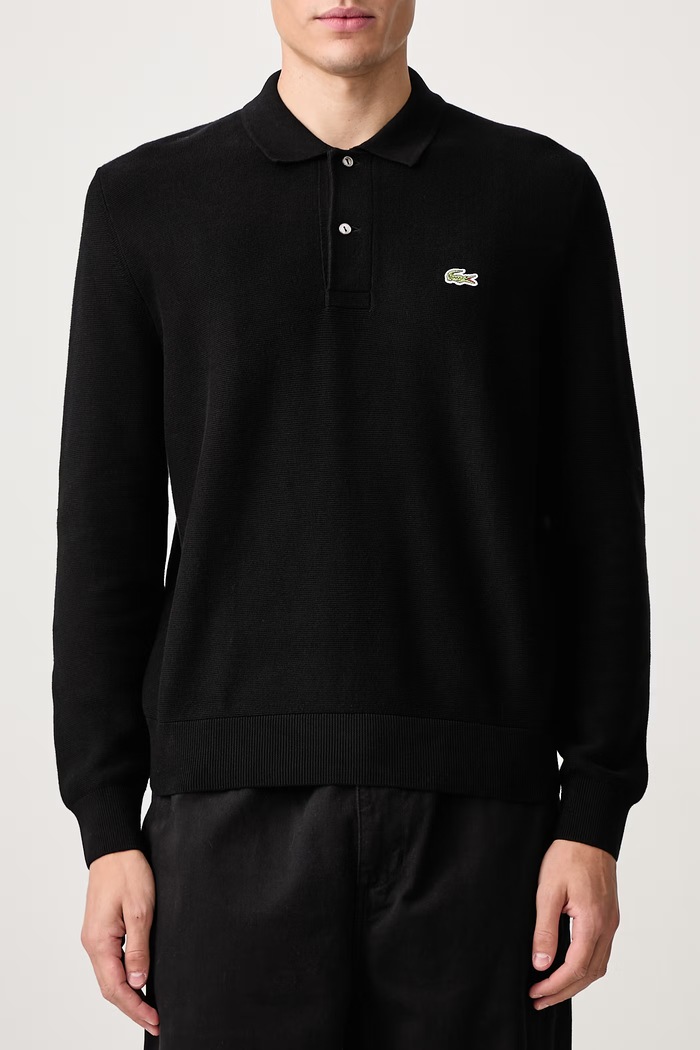 Sweter bawełniany męski Lacoste czarny AH9904.031