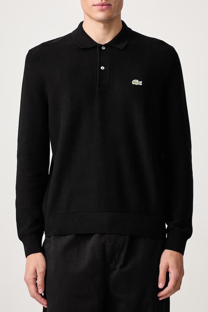 Sweter bawełniany męski Lacoste czarny AH9904.031