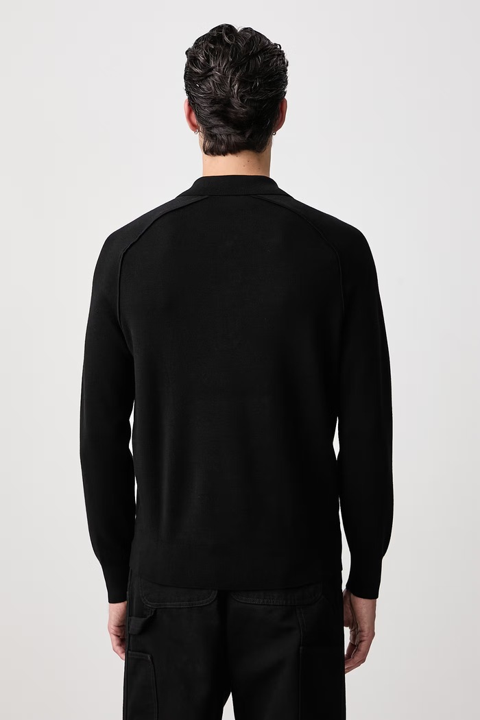 Odzież Lacoste Sweter męski z dodatkiem wełny AH8657.031 czarny