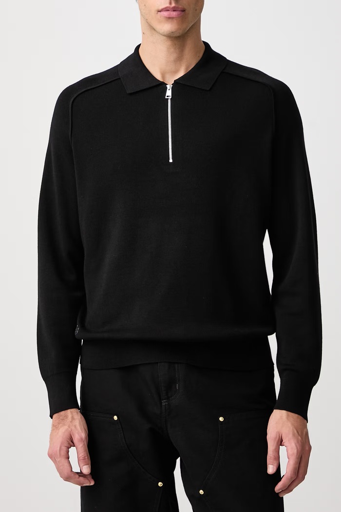 Sweter męski z dodatkiem wełny Lacoste czarny AH8657.031