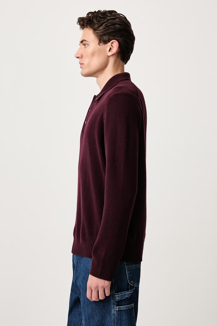 Sweter wełniany męski Lacoste AH8593.3KE bordowy