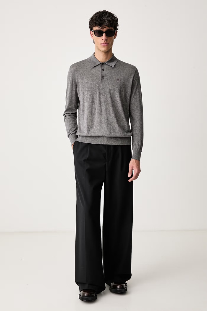 Lacoste Sweter męski z dodatkiem kaszmiru AH8586.UWC szary AW26