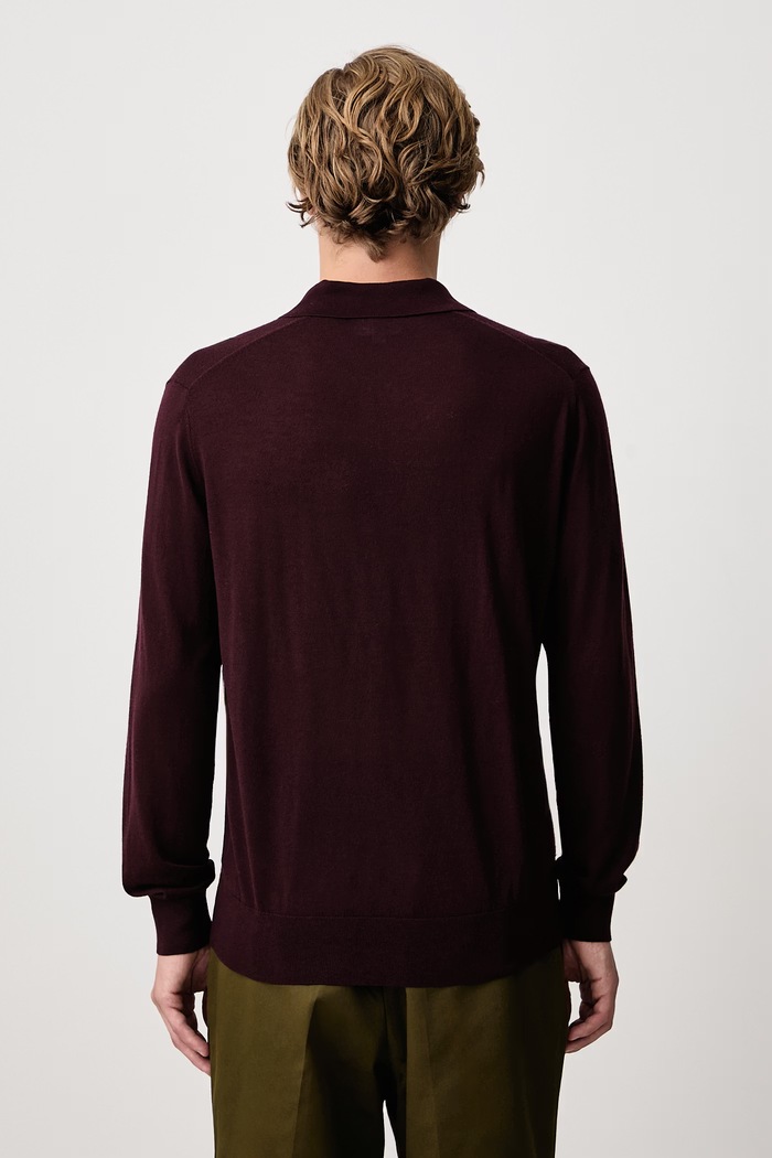 Odzież Lacoste Sweter z dodatkiem kaszmiru męski AH8586.3KE bordowy