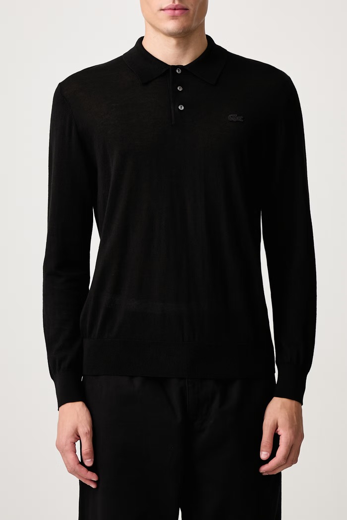 Sweter męski z kaszmirem Lacoste czarny AH8586.031