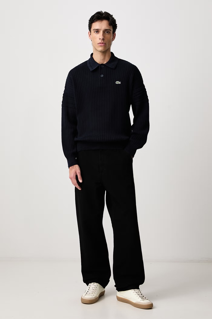 Lacoste Sweter bawełniany męski AH8574.MXQ granatowy AW26