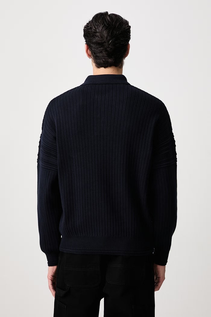 Odzież Lacoste Sweter bawełniany męski AH8574.MXQ granatowy