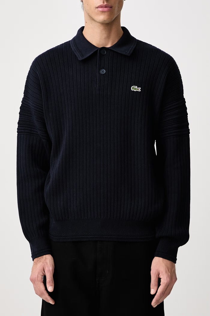 Sweter bawełniany męski Lacoste granatowy AH8574.MXQ