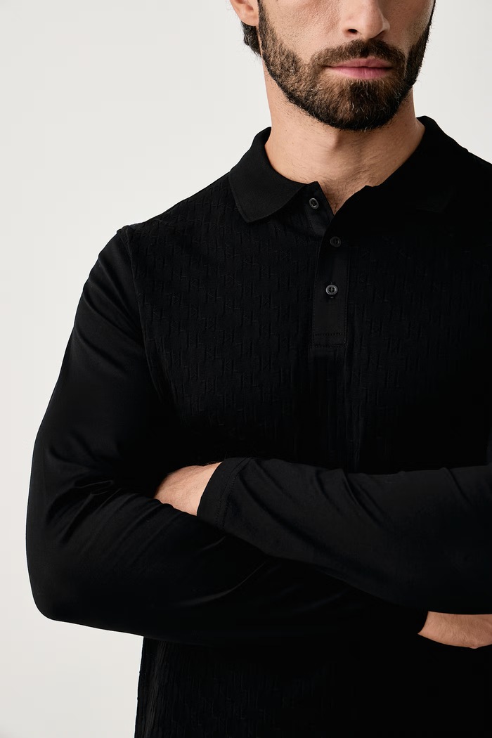 Longsleeve męski bawełniany Karl Lagerfeld 564203.745007 czarny