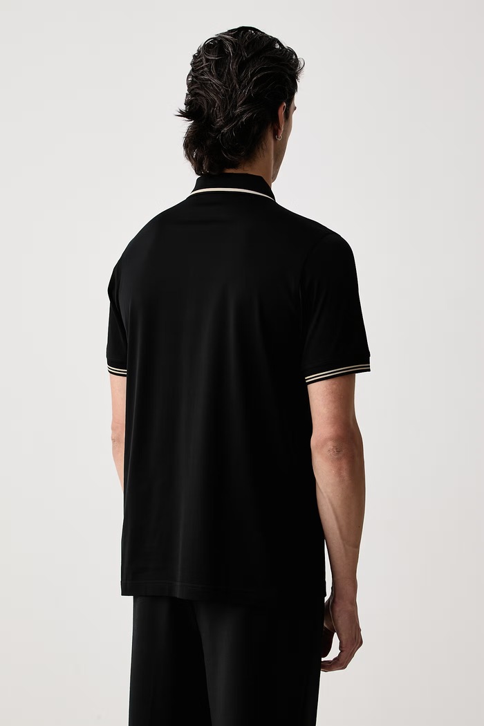 Odjeća Karl Lagerfeld polo majica za muškarce od pamuka 564200.745001 crna