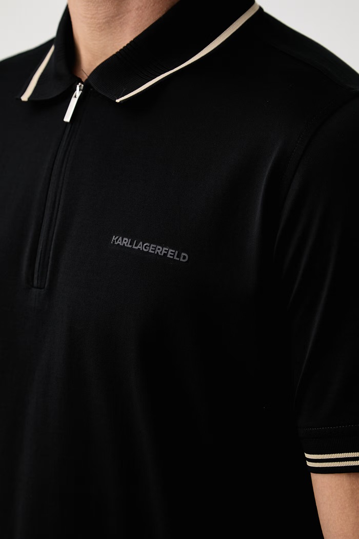 Karl Lagerfeld polo majica za muškarce od pamuka 564200.745001 crna