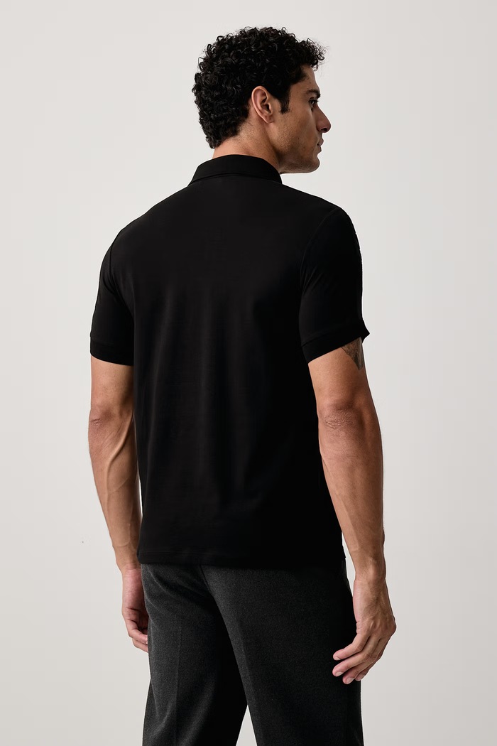 Oblečenie Karl Lagerfeld Polo tričko pánske bavlnené s elastanom 564235.745017 čierna