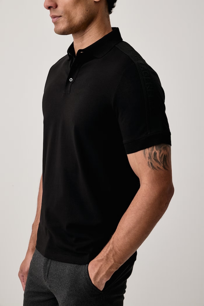Polo tričko pánske bavlnené s elastanom Karl Lagerfeld 564235.745017 čierna