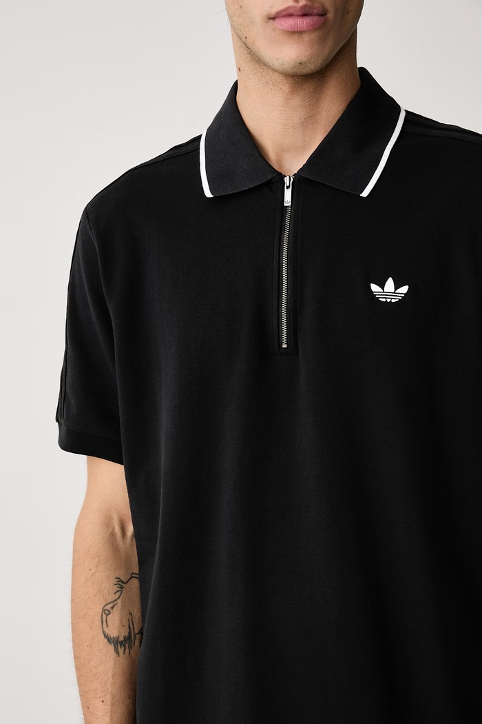 Polo męskie bawełniane z elastanem adidas Originals KE4172 czarny