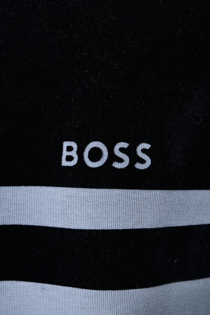 Tričko s dlhým rukávom pánske s bavlnou Pe_FrostTape BOSS Orange modrá 50570692