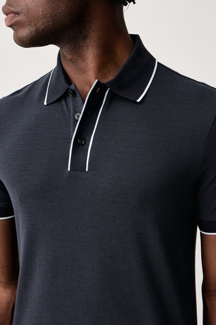Polo majica moška bombažna H-Parlay BOSS 50565735 mornarsko modra