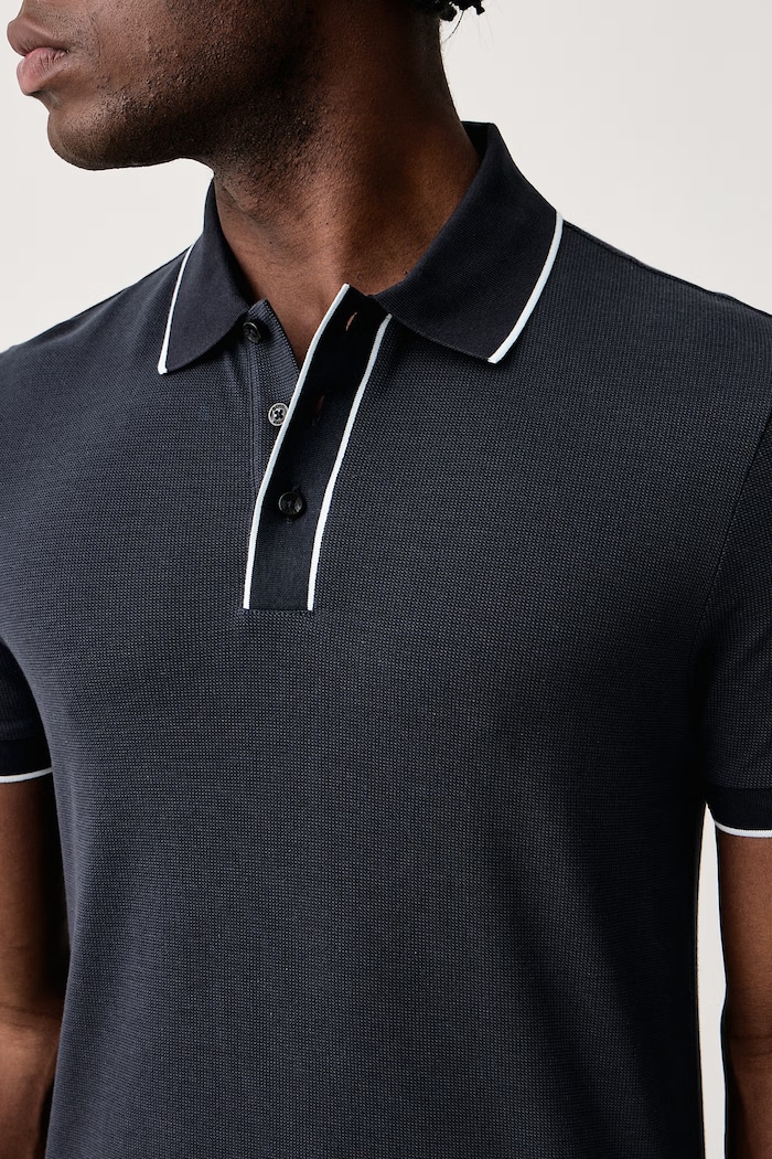 Polo majica moška bombažna H-Parlay BOSS 50565735 mornarsko modra