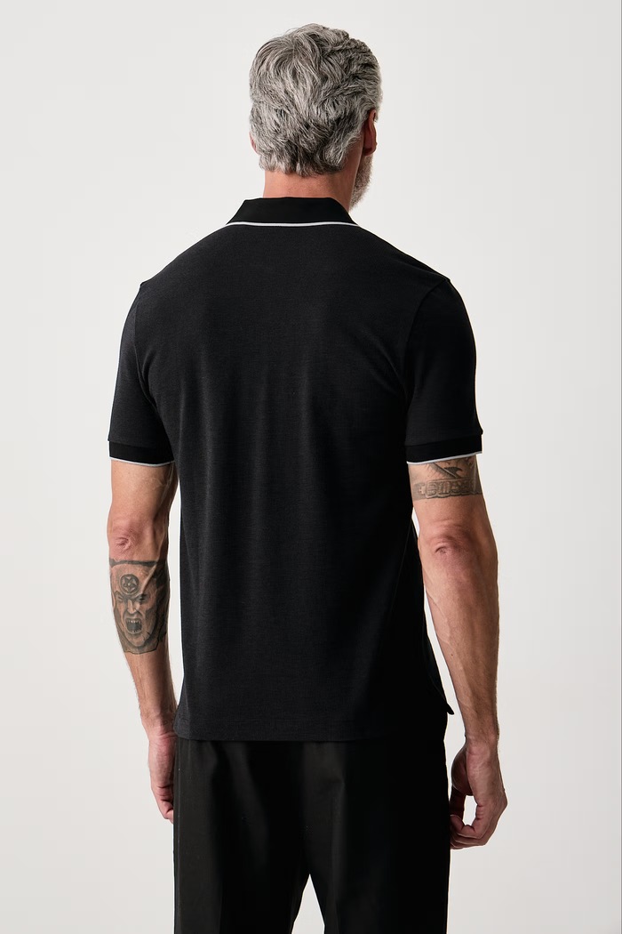 Odzież BOSS Polo męskie bawełniane H-Parlay 50565735 czarny