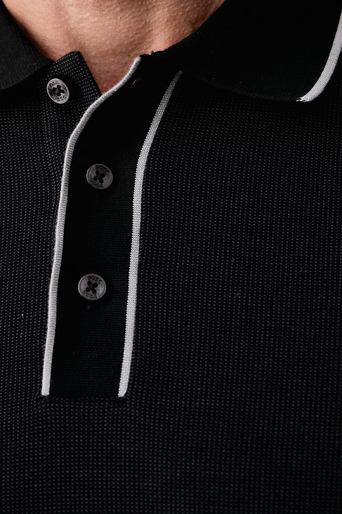 Polo męskie bawełniane H-Parlay BOSS czarny 50565735