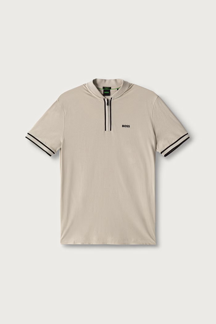 BOSS Green Polo majica muška od pamuka s elastanom Pariq bež 50525147